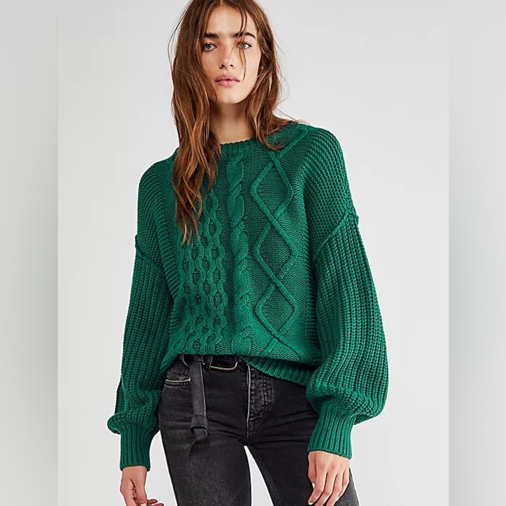 Free People Dream Cable Knit Sweater